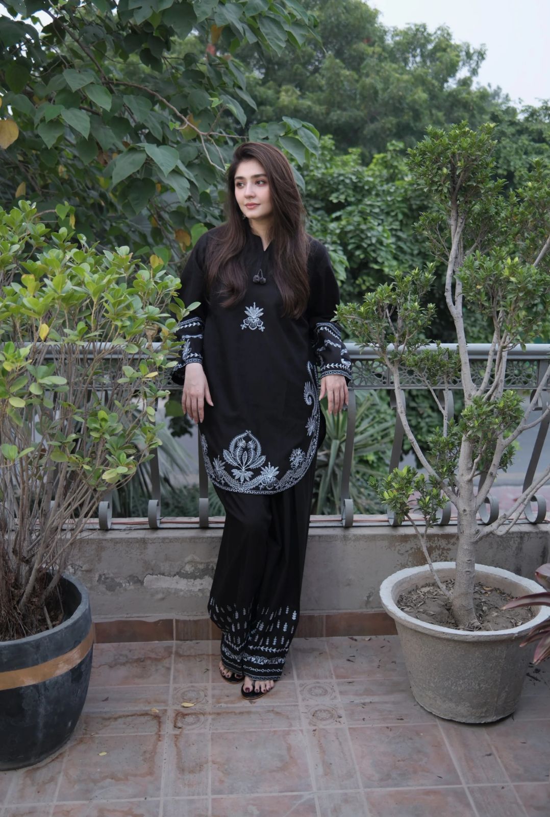 black suit with embroidery