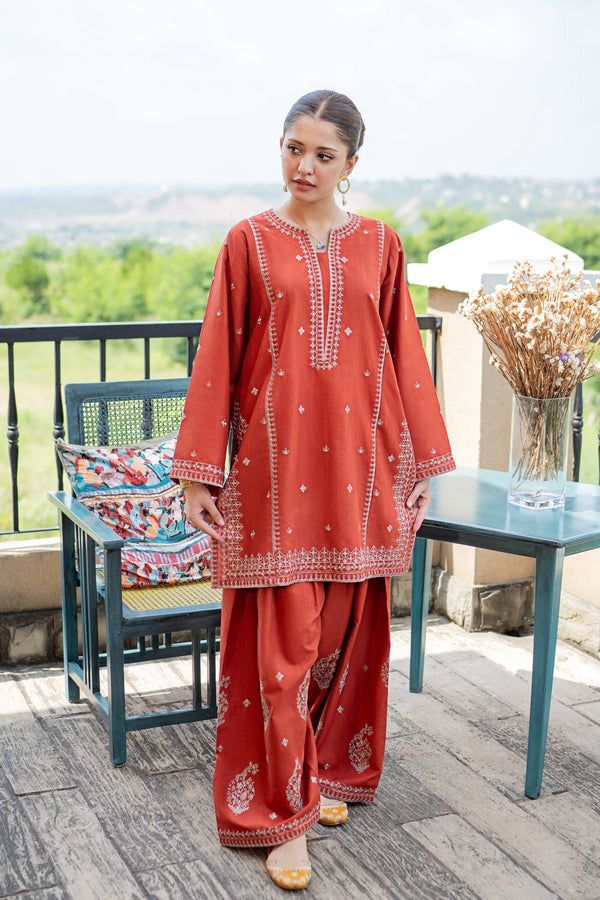 Red Embroidered Suit