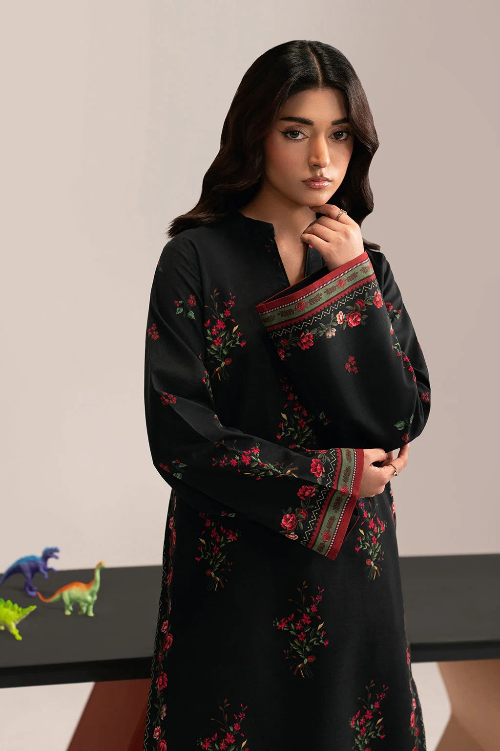 black suit witn multi print